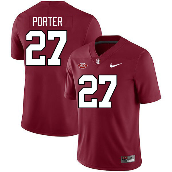 Men #27 Omari Porter Stanford Cardinal 2024 ACC Conference College Football Jerseys Stitched-Cardina